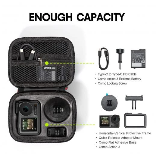 DJI Osmo Action 3 Hard Shell Travel Case & Camera Organizer (Black) GW41.0077