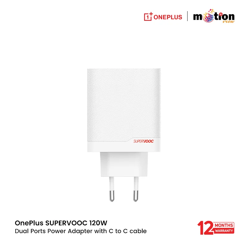 OnePlus SUPERVOOC 120W Dual Ports Power Adapter with C to C cable