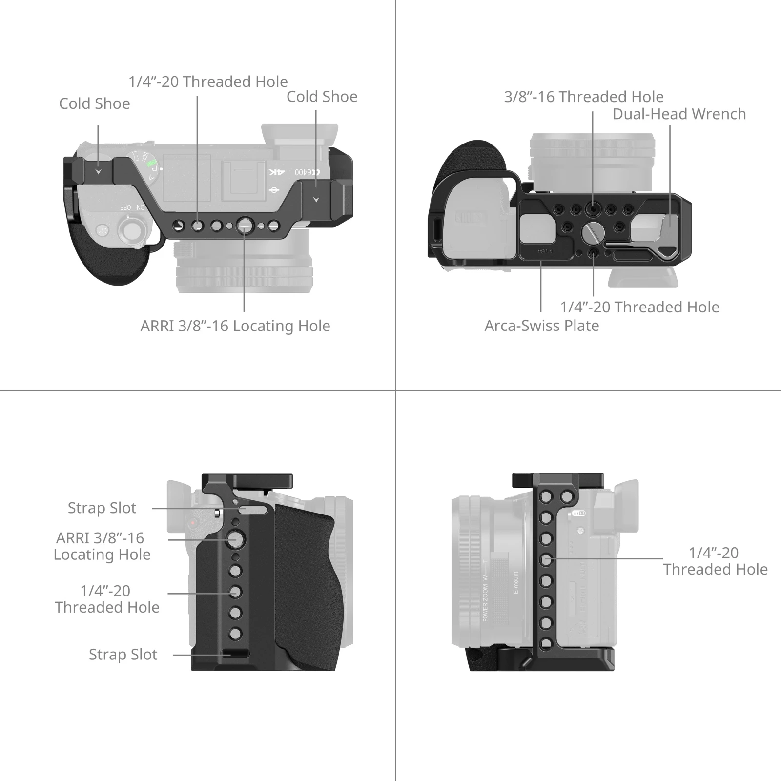 Smallrig Cage for Sony A6100 A6300 A6400 MFR3164B
