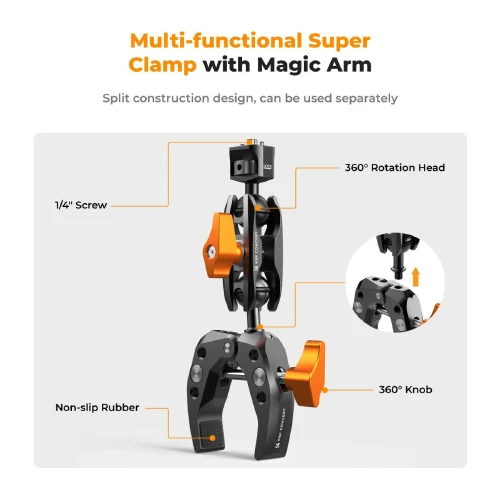 K&F Concept MS-13 Magic Arm with Super Clamp Set