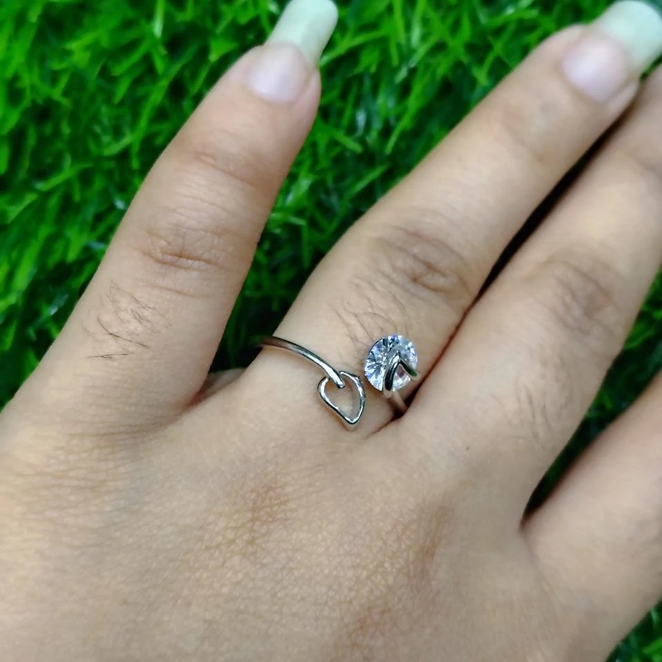 Spinning Heartstone Adjustable Ring