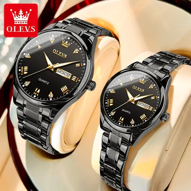 Olevs 5563 CHAIN WATCH –( Black ) For Women