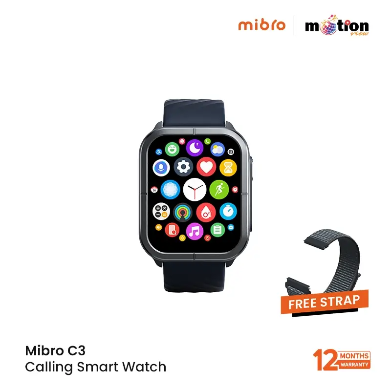 Mibro C3 Calling Smart Watch 2ATM with Dual Straps