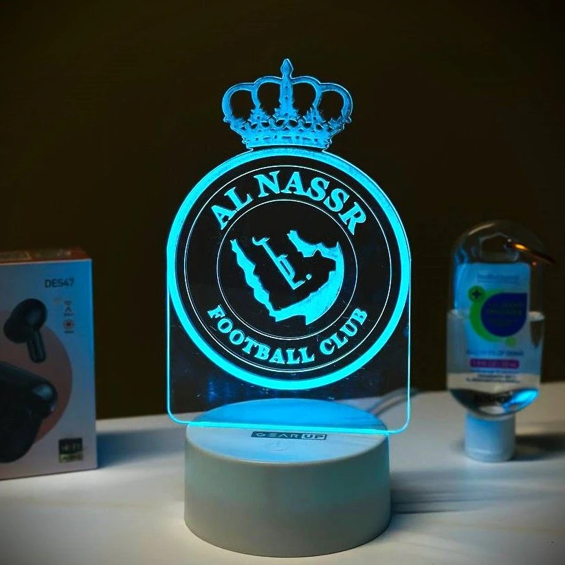 GearUP Acrylic Multicolor Night Lamp (Al-Nassr FC) – BLACK – 20 pcs