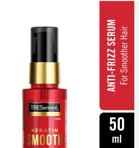 Tresemme Keratin Smooth Anti-Frizz Hair Serum 50ml with Argan Oil, for 2X Smoother Hair and Long Lasting Frizz control upto 48H even in 80% humidity