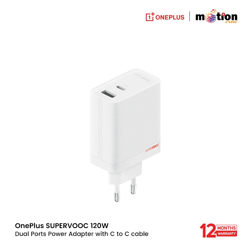 OnePlus SUPERVOOC 120W Dual Ports Power Adapter with C to C cable