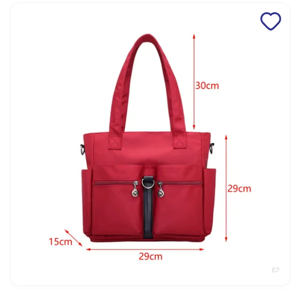 Women Casual Large Capacity Waterproof Oxford Cloth Bag (maroon)