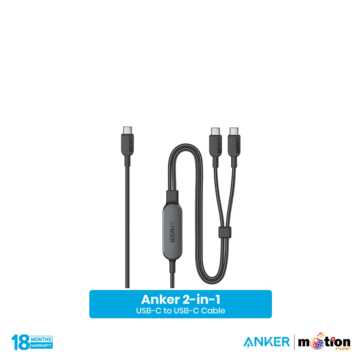 Anker 140W 2-in-1 USB-C to USB-C Cable