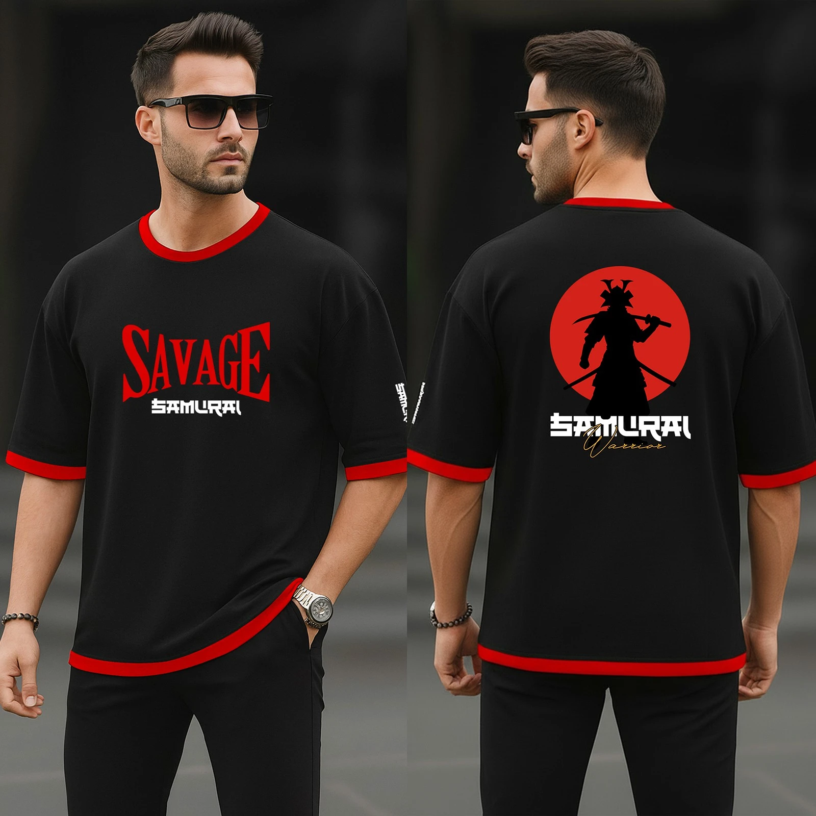 Stylish 4pc combo Drop Shoulder T-shirt