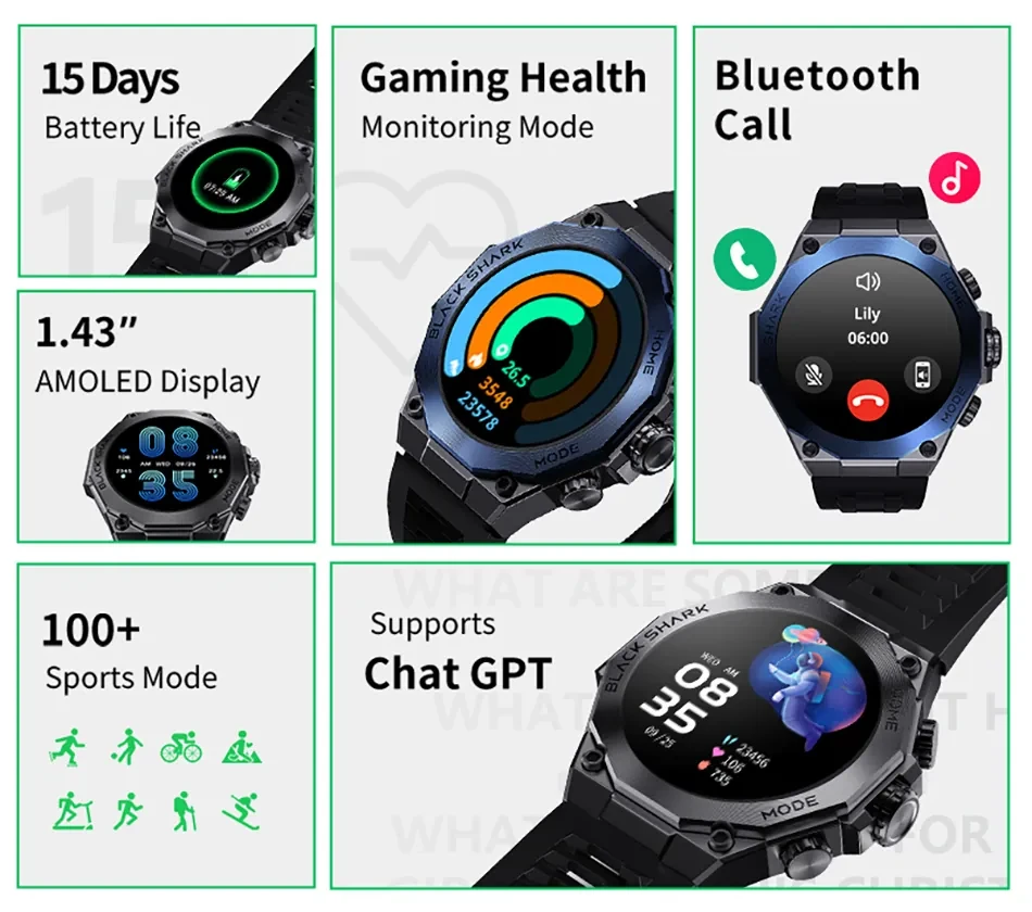 Black Shark S1 Pro Smart Watch – Blue Color