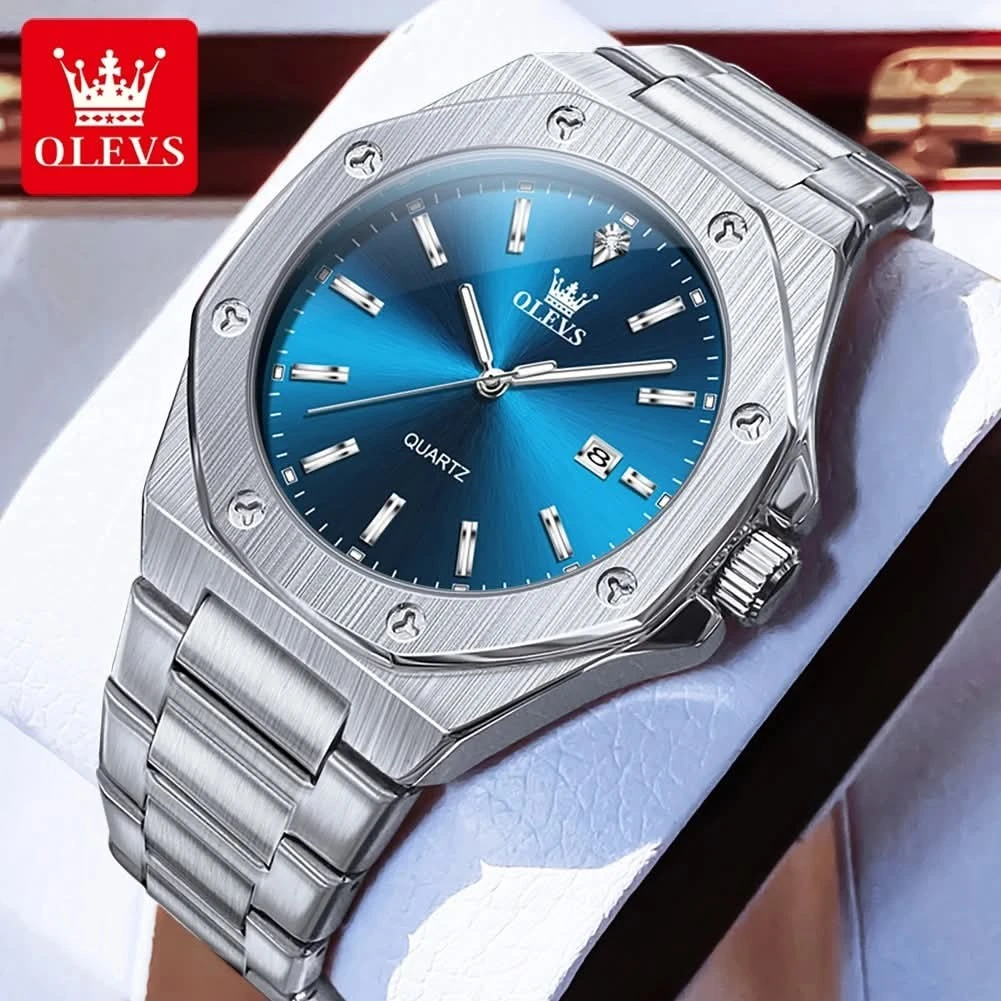 OLEVS 3613 Luxury Stainless Steel Mens Watch Master Copy