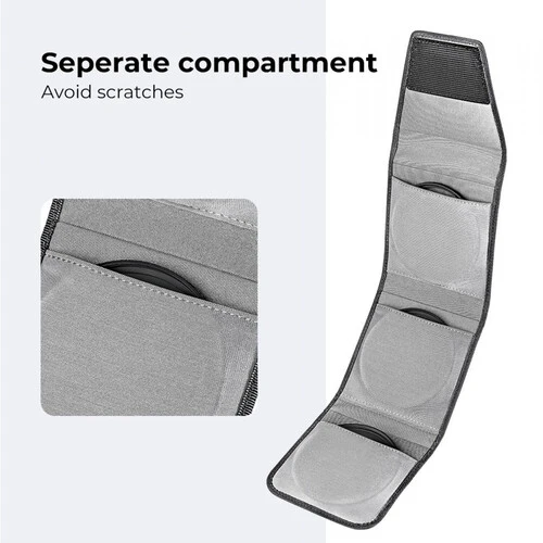 K&F Concept 3-Pocket Lens Filter Case – Holds Filters Up to 82mm – Compact Protective Storage for Camera Filters KF13.138