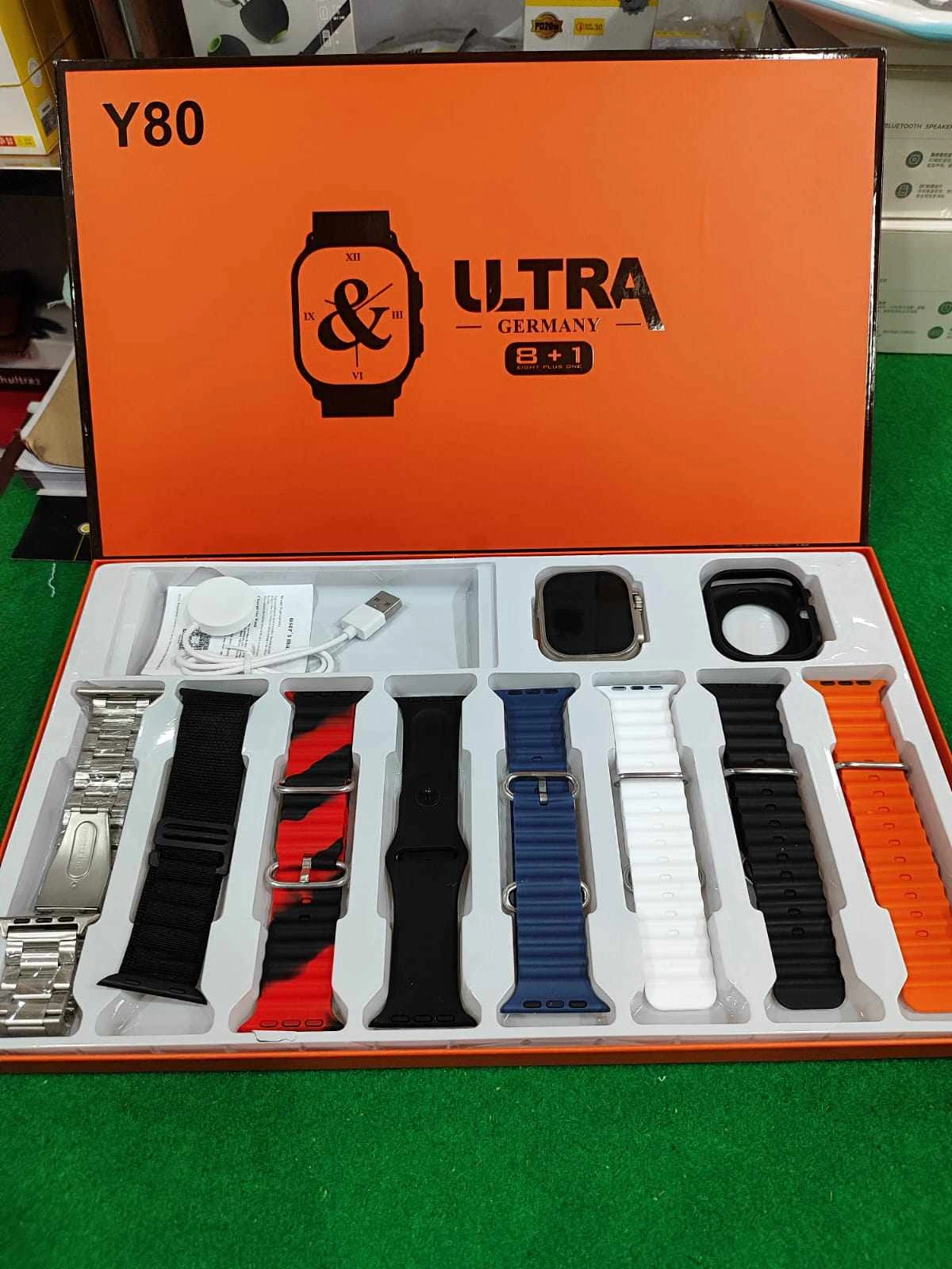 Y80 Ultra Smartwatch With 8 Strap
