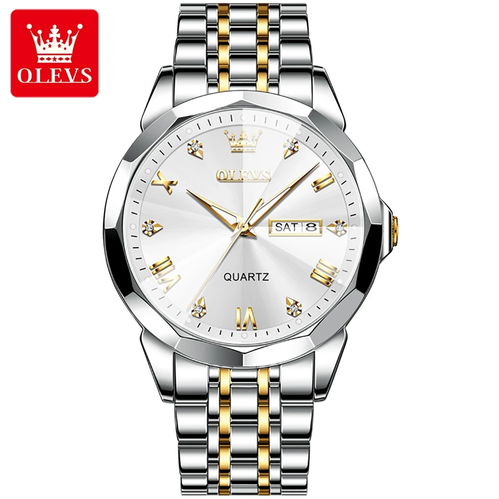 OLEVS 9931G New Exclusive Design Quartz Watch for Men ( White)