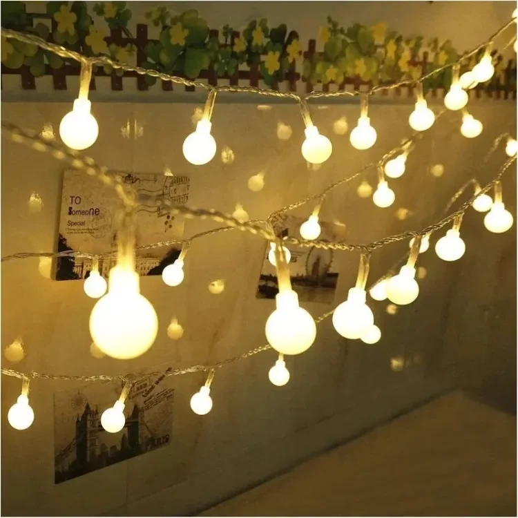 Warm White Snow Ball Fairy Lights , Waterproof Decorative Fairy Lights Set of 28 Pieces
