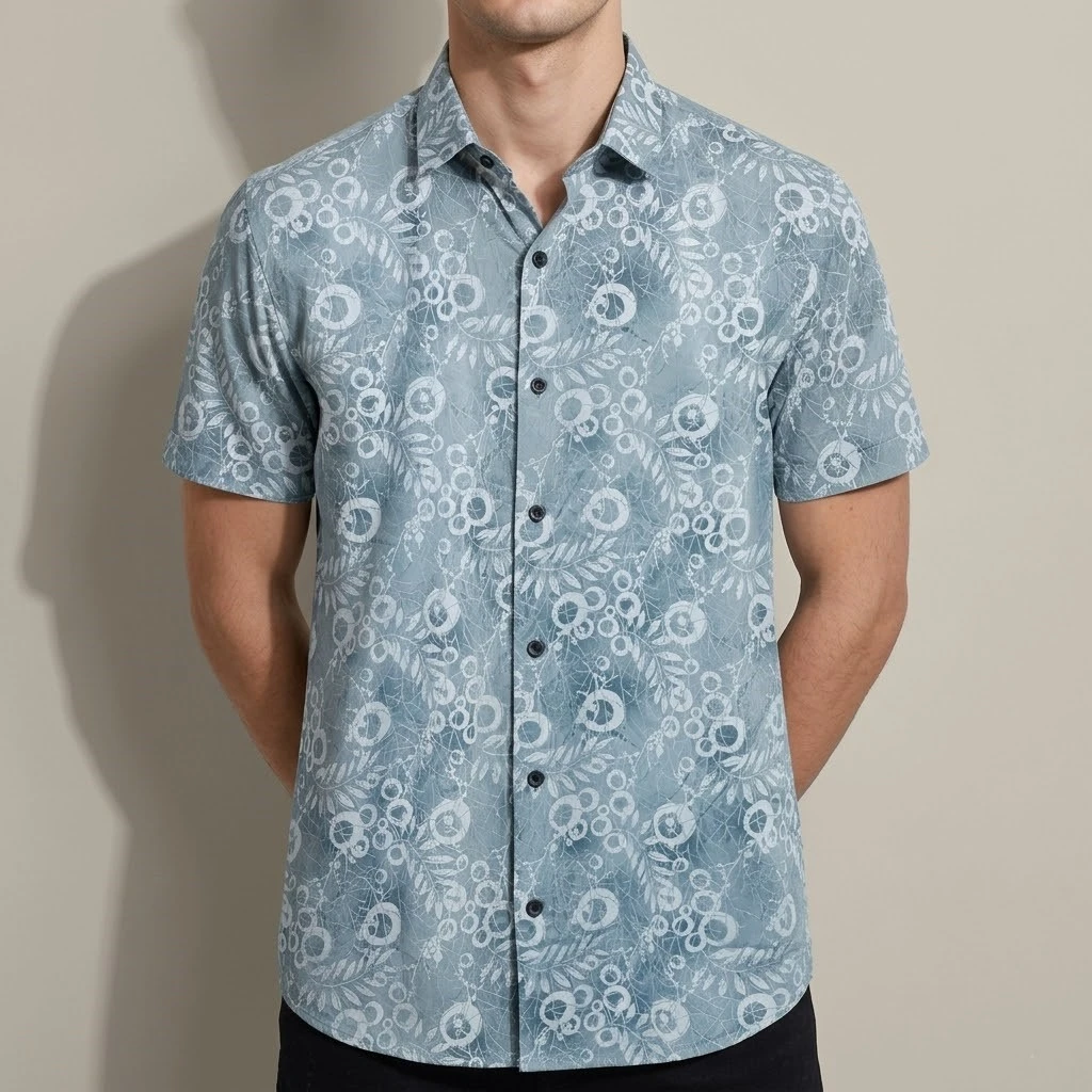 Pure Cotton Half Sleeve Print Shirt for Men's