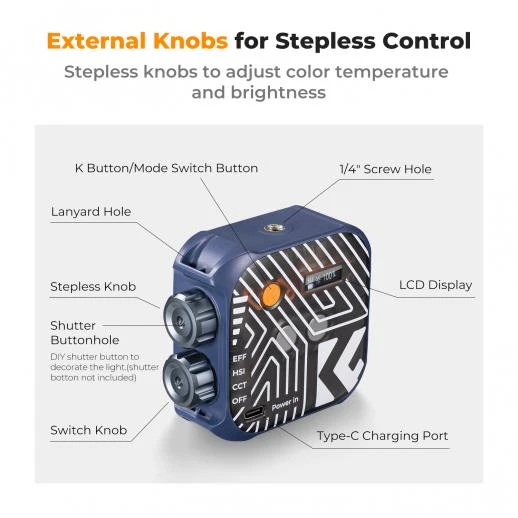 K&F Concept RGB Video Light Full Color Portable KF34.036V2