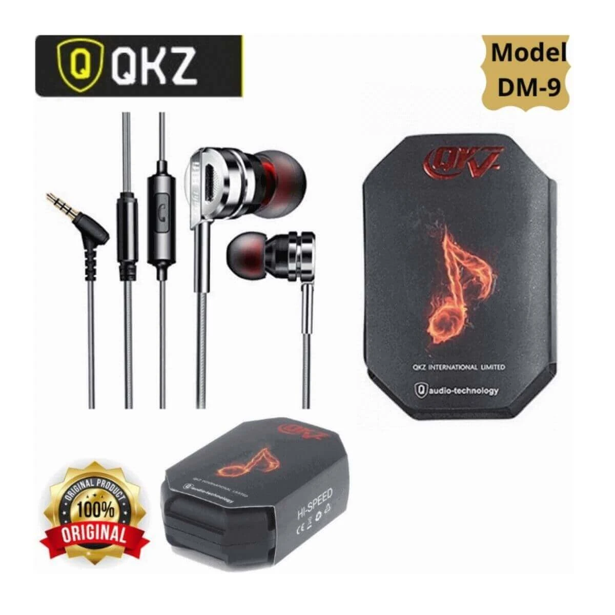QKZ DM9 Zinc Alloy HiFi Metal Earphone Heavy Bass Music Headset with Mic - Headphone