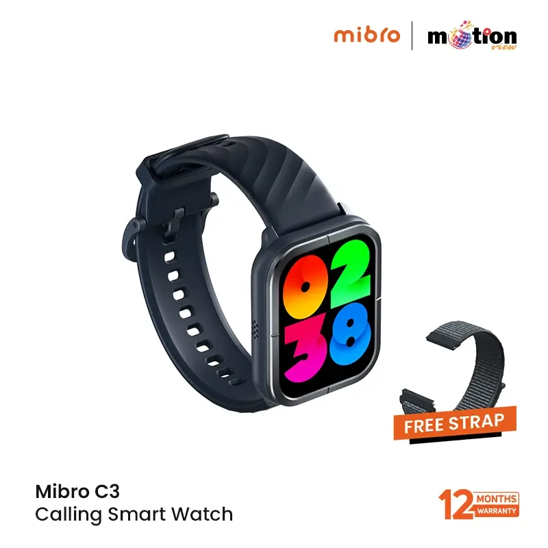 Mibro C3 Calling Smart Watch 2ATM with Dual Straps