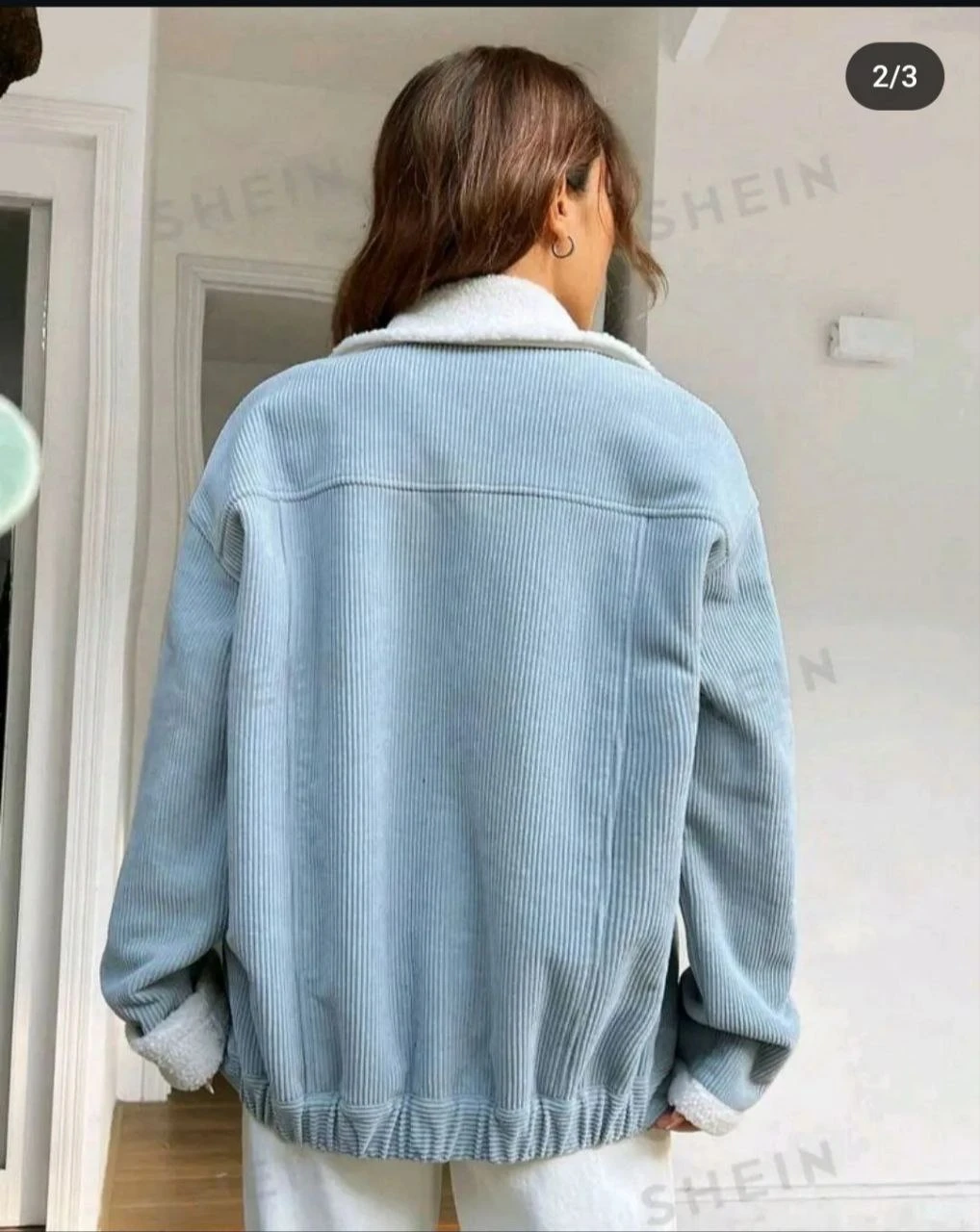 Long corduroy jacket Sky Blue