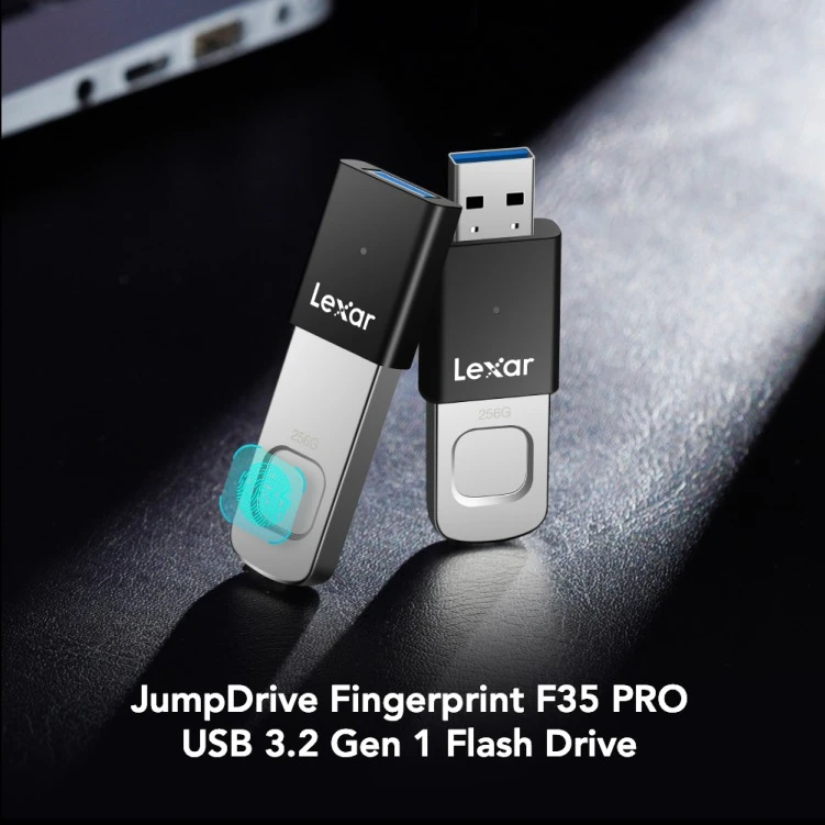 Lexar JumpDrive F35 Pro Fingerprint USB 3.2 Flash Drive – 128GB