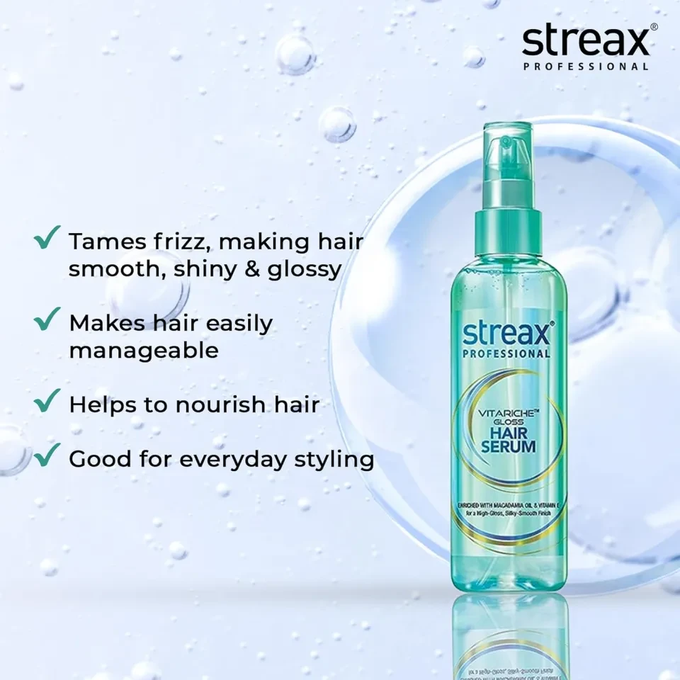Hair Serum for Women - Streax Pro / Professional Vitariche Gloss Hair Serum - 115ml