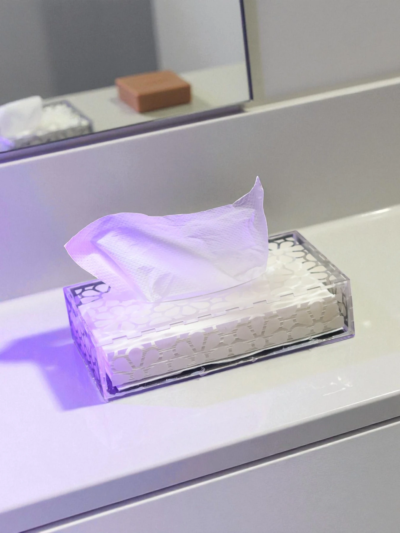 Transparent Acrylic Tissue Box Holder – 20 pcs