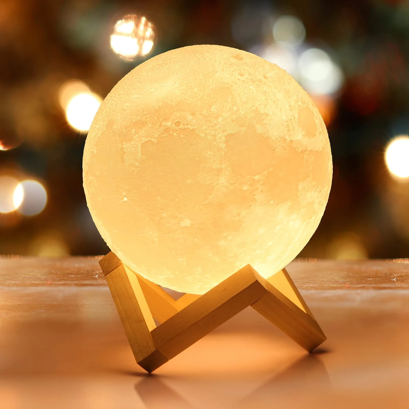 3D Led Moon Night Light lamps for Kids Gifts for Women, USB & Touch Control & Dimmable Moon Lamp with Stand, Creative Home Decoration