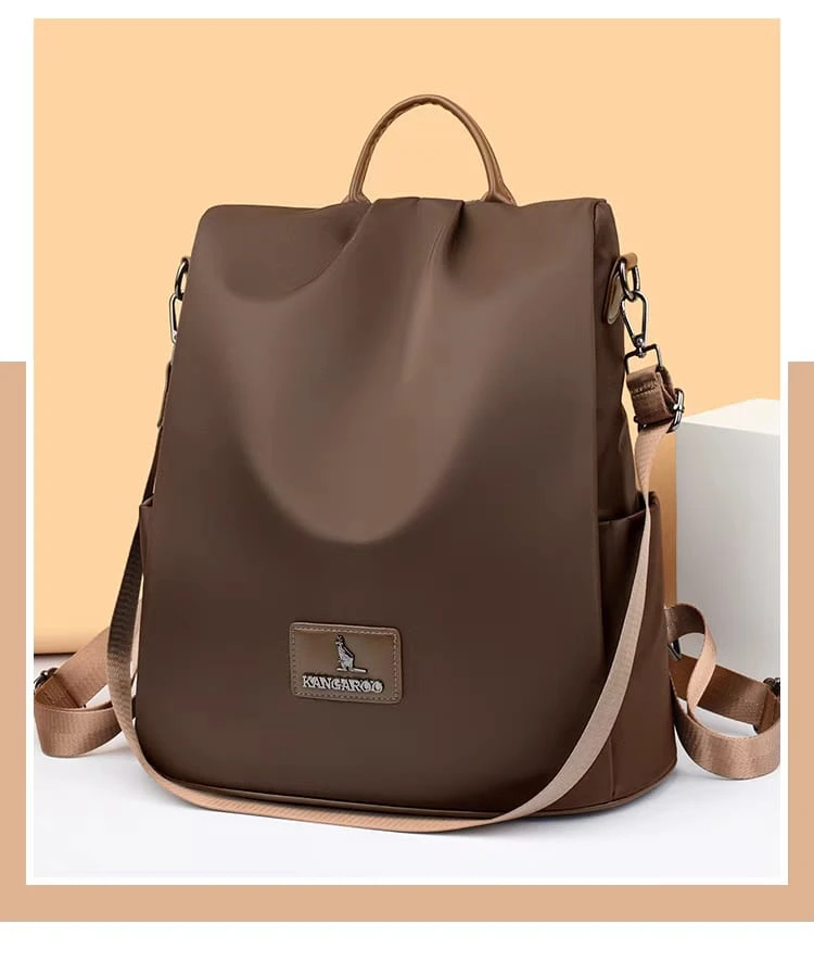 New Texture Oxford Cloth Women’s Backpack (Coffee)