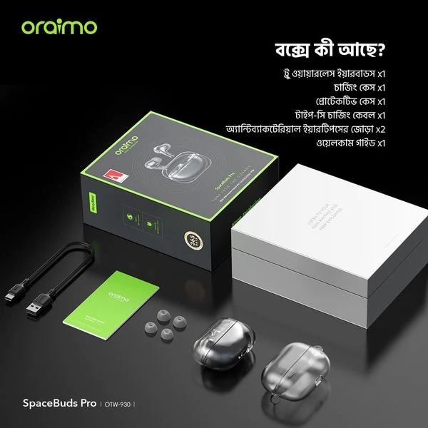 Oraimo SpaceBuds Pro Hybrid ANC True Wireless Earbuds official product image 1