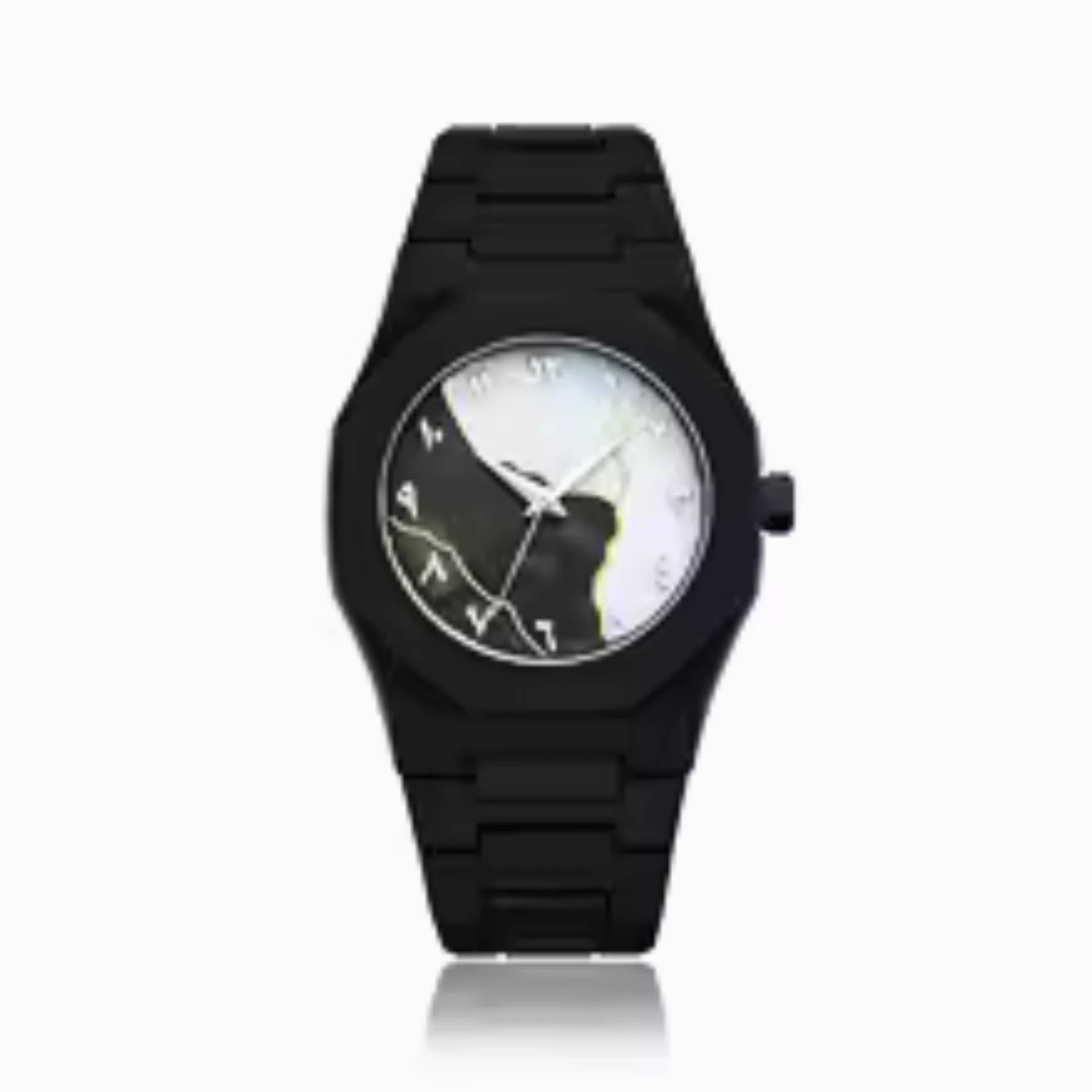 Aura watch Black for mens's Modern Creative Design ( Black)