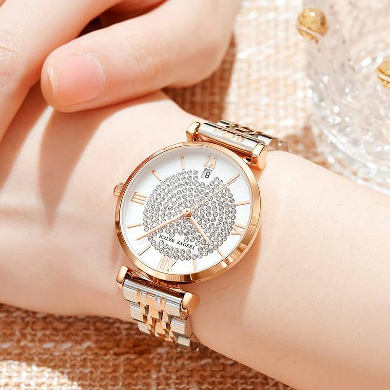 Trsoye Women's Two-Tone Chain Watch