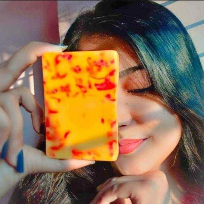 Real Saffron Goat Milk Bar Whitening Hand Made Soap 90gm