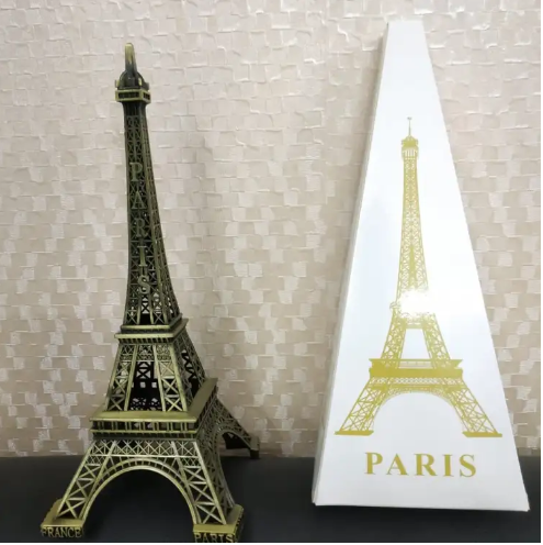 World Map 3D Rotating Glove Decoration Bronze Color & Eiffel Tower Metal Showpiece Decoration Gift