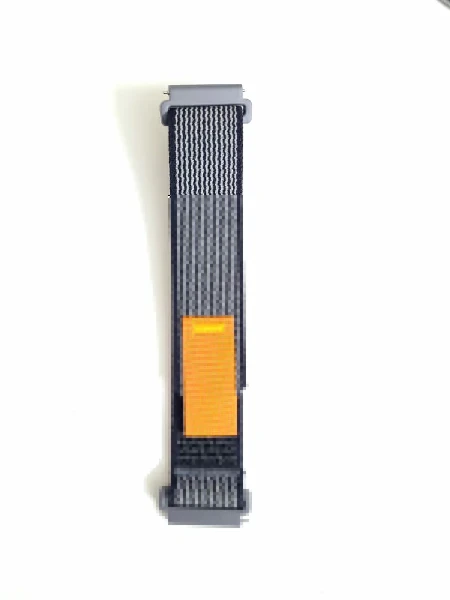 Pin Lock Dual Color Fabric Stap For Smart Watch-22mm -Black+Orange Color