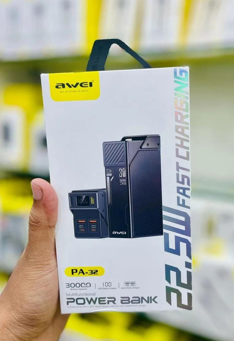 Awei PA32 30000mah 22.5W Fast Charging Multifunctional Powerbank