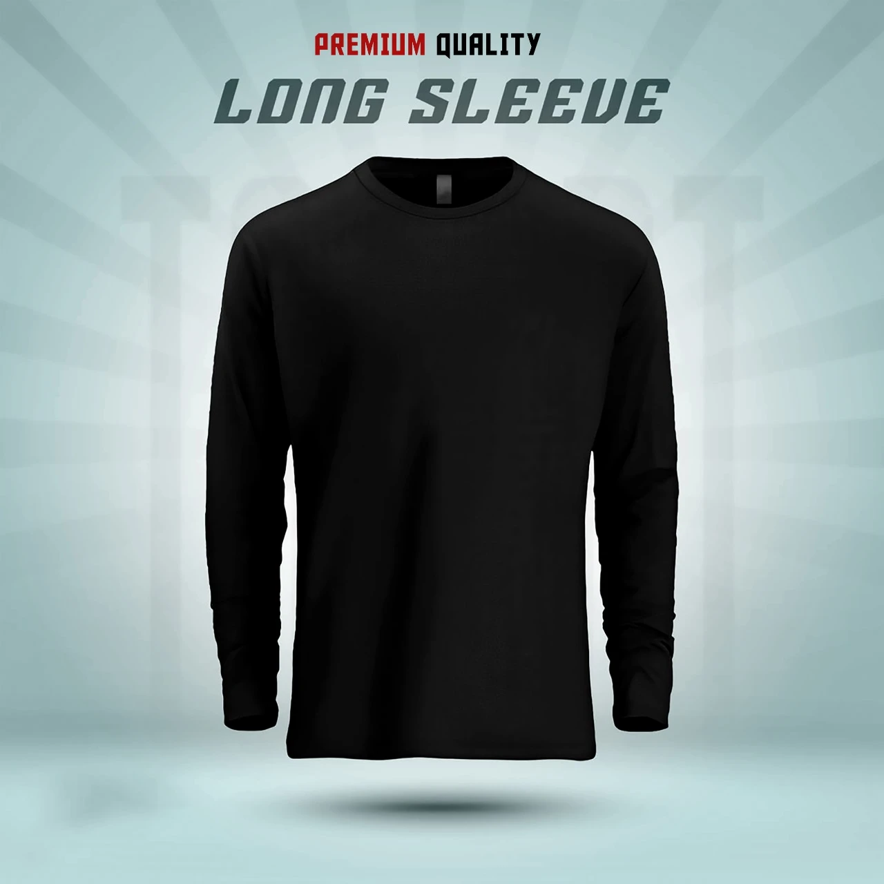 Men's Full Sleeve Solid T-Shirt- Black