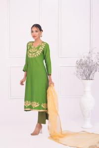 Dollar and Embroidery Work Three Piece