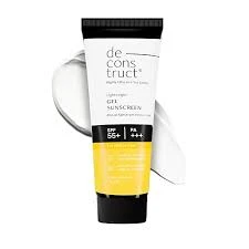 Deconstruct Face Gel Sunscreen SPF 55 + and PA+++ 50gm | Gel based sunscreen for oily, combination skin, normal skin | Broad spectrum sunscreen, No White Cast, Lightweight