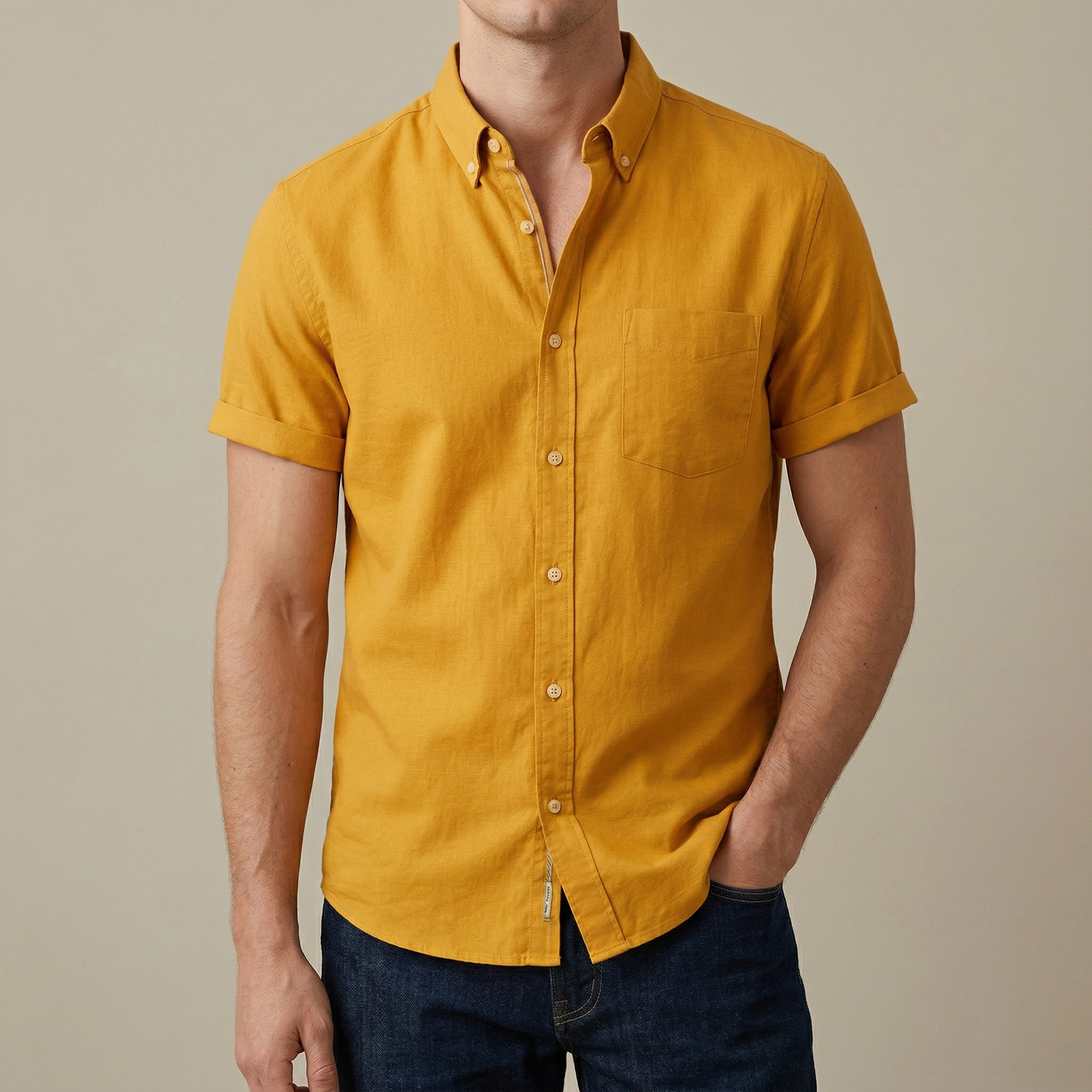 Men's Stylish Half Sleev Casual Solid Shirt ( Khatali )