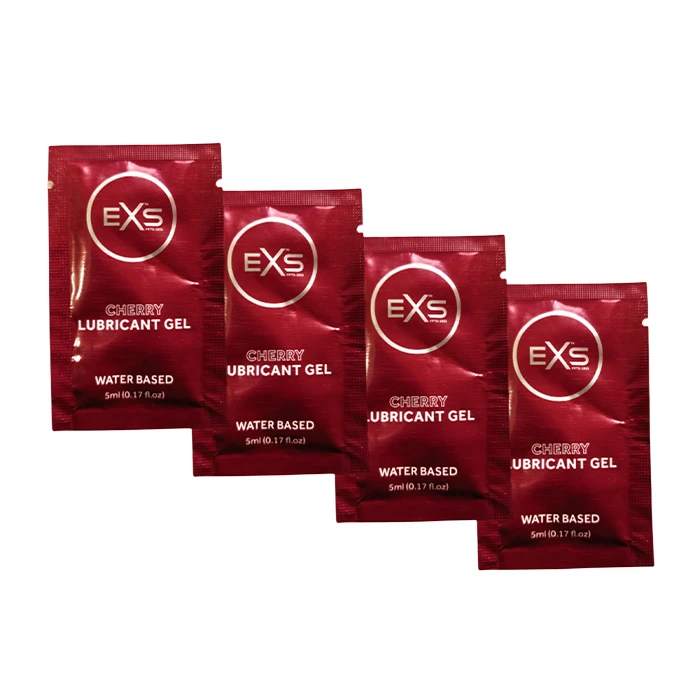 EXS Lubricant - Cherry Flavored Water Based Lubricant 5ml x 4 Pouch - Travel/Honeymoon Pack