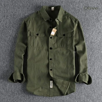 High Thickness Double Pocket Shirt ( Green)