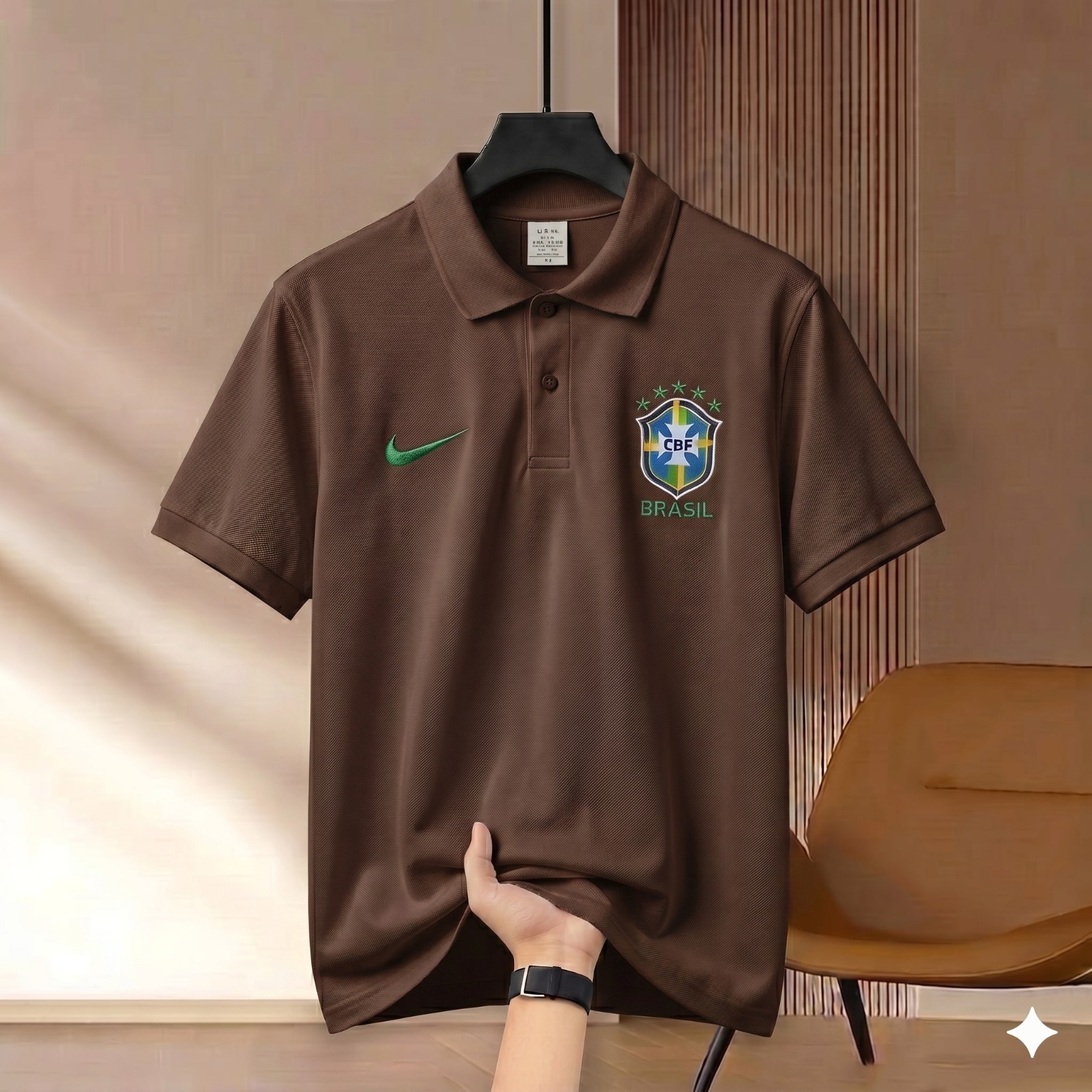 Highdency Rubber Print World Cup Polo Shirt