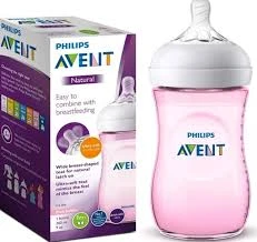 Baby Feeder | Philips Avent Natural Ultra Soft & Flexible Pink Feeding Bottle for 1 month+ 1 Bottle | 260ml