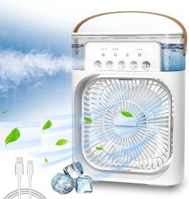 Smart 3 In 1 Air Cooling USB Fan with LED Night Light Water Fan