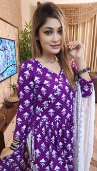 Lilen printed Three Piece