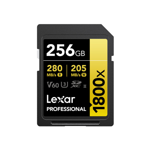Lexar 256GB Professional GOLD 1800x UHS-II SDXC Memory Card