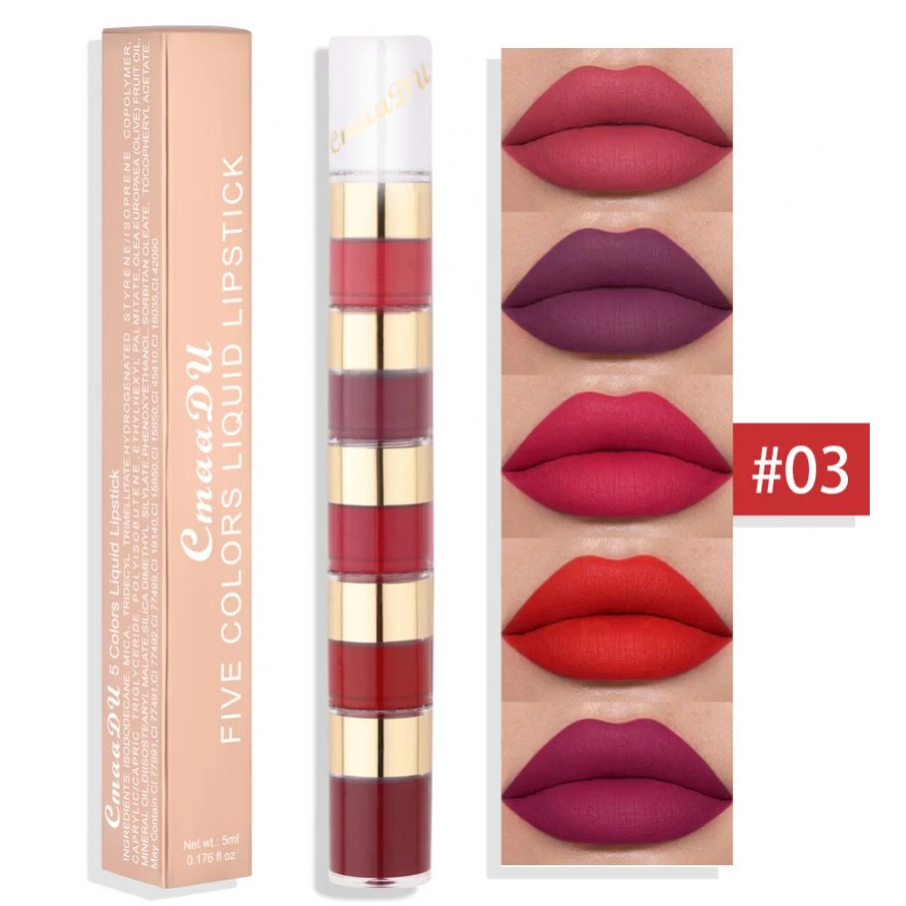 CMAADU 5 In 1 Matte Liquid Lipstick Set