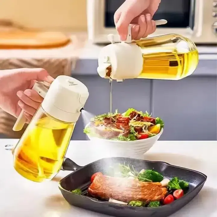 2 in1 Oil Sprayer Glass Bottle 300 ML
