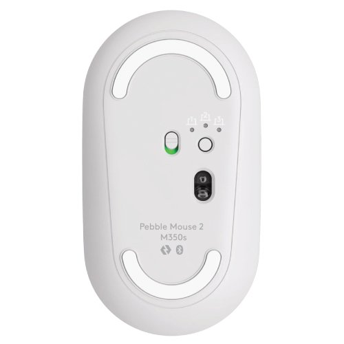 Logitech M350s Pebble Mouse 2 Wireless and Bluetooth Mouse Tonal White